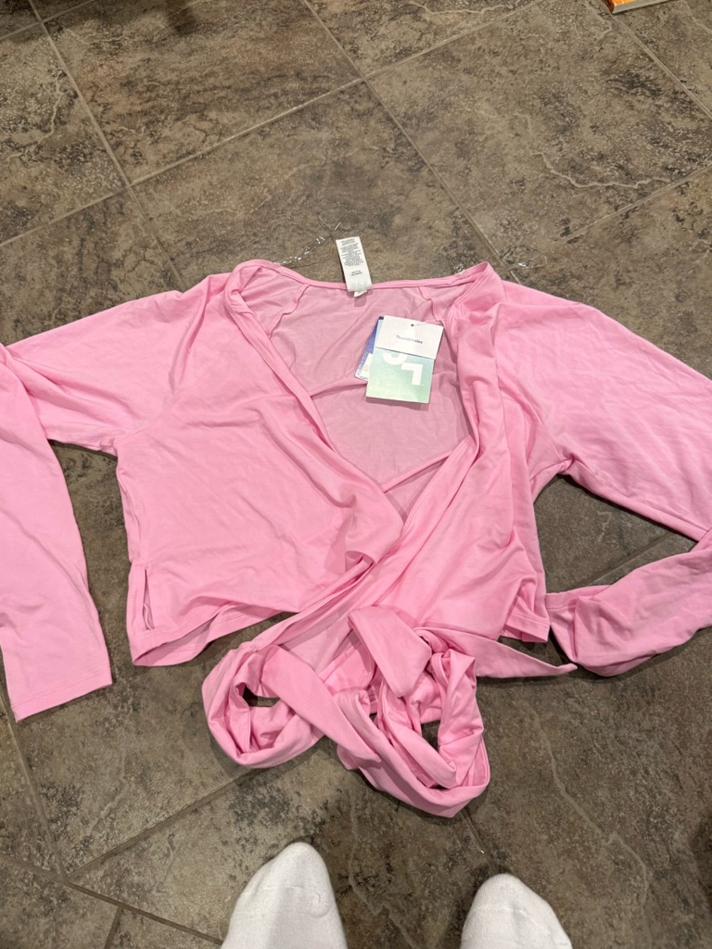 Light Pink JoyLab Wrap Top with Tie Front cropped